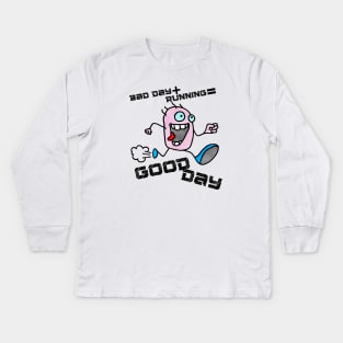 Bad Day Plus Running Equals A Good Day 2.0 Kids Long Sleeve T-Shirt